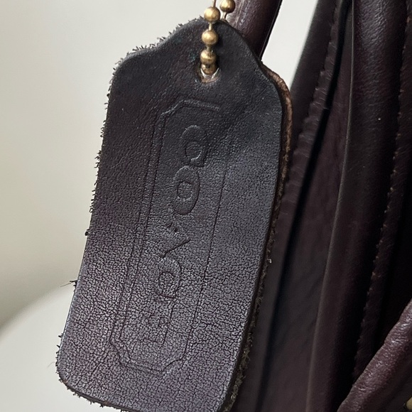 Vintage COACH Janice Legacy Zip Mahogany Brown Glove-Tanned Leather Shoulder Bag - Picture 11 of 16